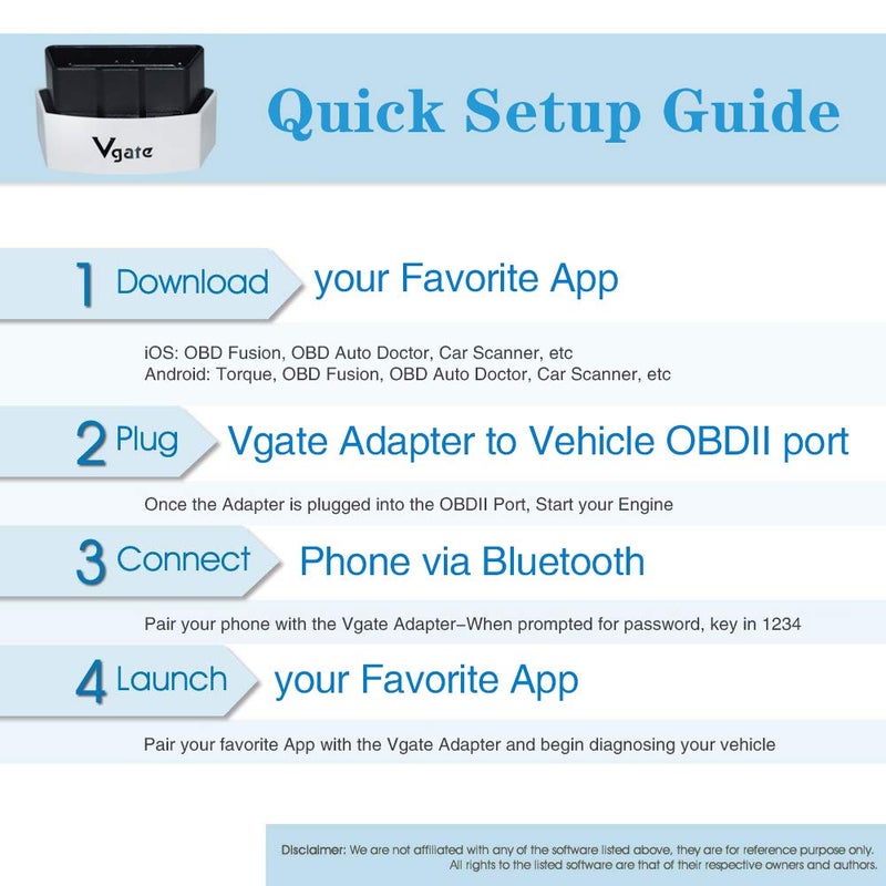 Vgate iCar 3 WiFi OBD2 Scanner Scan Tools Interface Adapter Car Diagnostics Tool for iOS iPhone iPad and Android, Auto Sleep(White) - Image 1